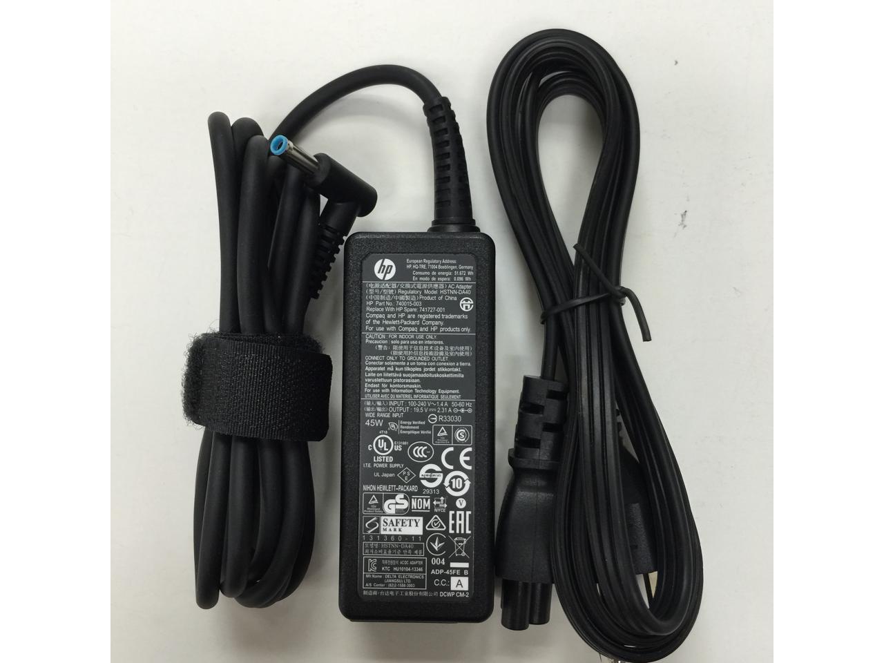 HP original 45W HP Stream 11 13 14 X2 Series Envy x360 HP ProBook 340 455 Elitebook 840 Charger AC Adapter:HP-45W BLUE PIN