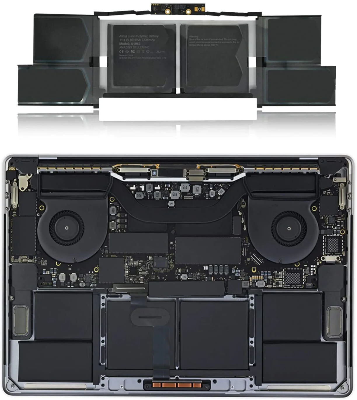 83.6Wh A1953 Mid 2018 2019 Apple MacBook Pro 15" A1990 EMC 3215 EMC 3359 BTO/CTO MR932LL/A MR942LL/A Laptop Battery - Image 2