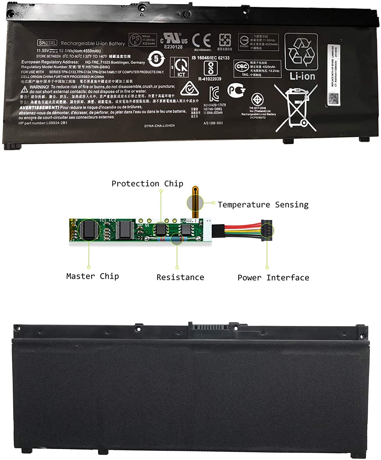 SR03XL Battery for Hp Pavilion 15-cx0000 HSTNN-DB8Q L08934-2B1 SR03052XL HSTNN-DB8Q - Image 5