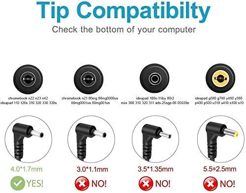 SP for Lenovo 45W 20V 2.25A AC Adapter Charger for B50-10 Ideapad 100-14IBY (Nano 14) Ideapad 100-15IBY (Nano 15)-- MPN: Lenovo 45W Slim pin - Image 5