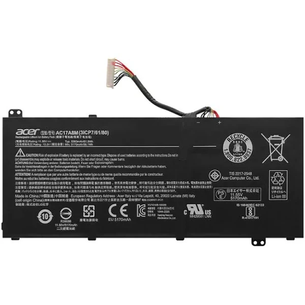 Acer AC17A8M laptop battery for Acer Spin 3 SP314-52-599W, TravelMate X3410-M-51XY